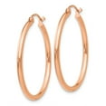 thumbnail image 2 of 14K Rose Gold Earring Hoop Women'S 30 mm Polished 2Mm Lightweight Tube Earrings, 2 of 3