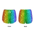 thumbnail image 5 of Lsque Glitter Rainbow Printed Women's Running Shorts with Liner Pockets,Elastic Quick Dry Workout Athletic Gym Yoga Shorts,Womens High Waist Shorts-Small, 5 of 9