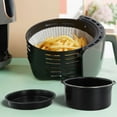 thumbnail image 2 of 2Pcs Air Fryer Basket Accessories Set Cake Baking Tray Non-stick Pizza Pan 6in, 2 of 9