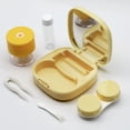 thumbnail image 2 of Contact Lens Case with Cleaner Washer, Travel Size Cute Colored Contact Lenses Applicator Removal Tool Kit with Mirror Solution Bottle for Daily Outdoor (Yellow), 2 of 11