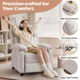 thumbnail image 4 of Korser Sillón Reclinable Push Back Con Bolsillos,Pequeño Para Espacios Reducidos,Lino,Beige, 4 of 7
