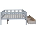 thumbnail image 4 of Full Size Daybed with 2 Drawers, Multifunctional Wood Sofa Bed Frame for Living Room and Bedroom, Gray, 4 of 10