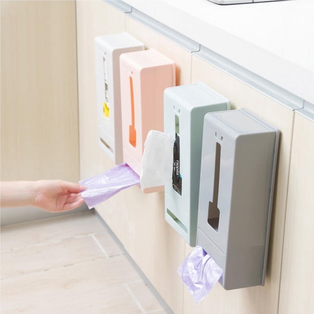 Caja De Almacenamiento De Bolsas De Basura Montada En La Pared, Dispensador Creativo De Bolsas De Plástico, Contenedores De Bolsillo Para Comestibles, Organizador Colgante Guardurnaity HA022756-00