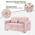 thumbnail image 6 of Howcool 55" 3 in 1 Convertible Sleeper Sofa Bed, Pull Out Loveseat Couch with Storage Pocket,Pink, 6 of 7