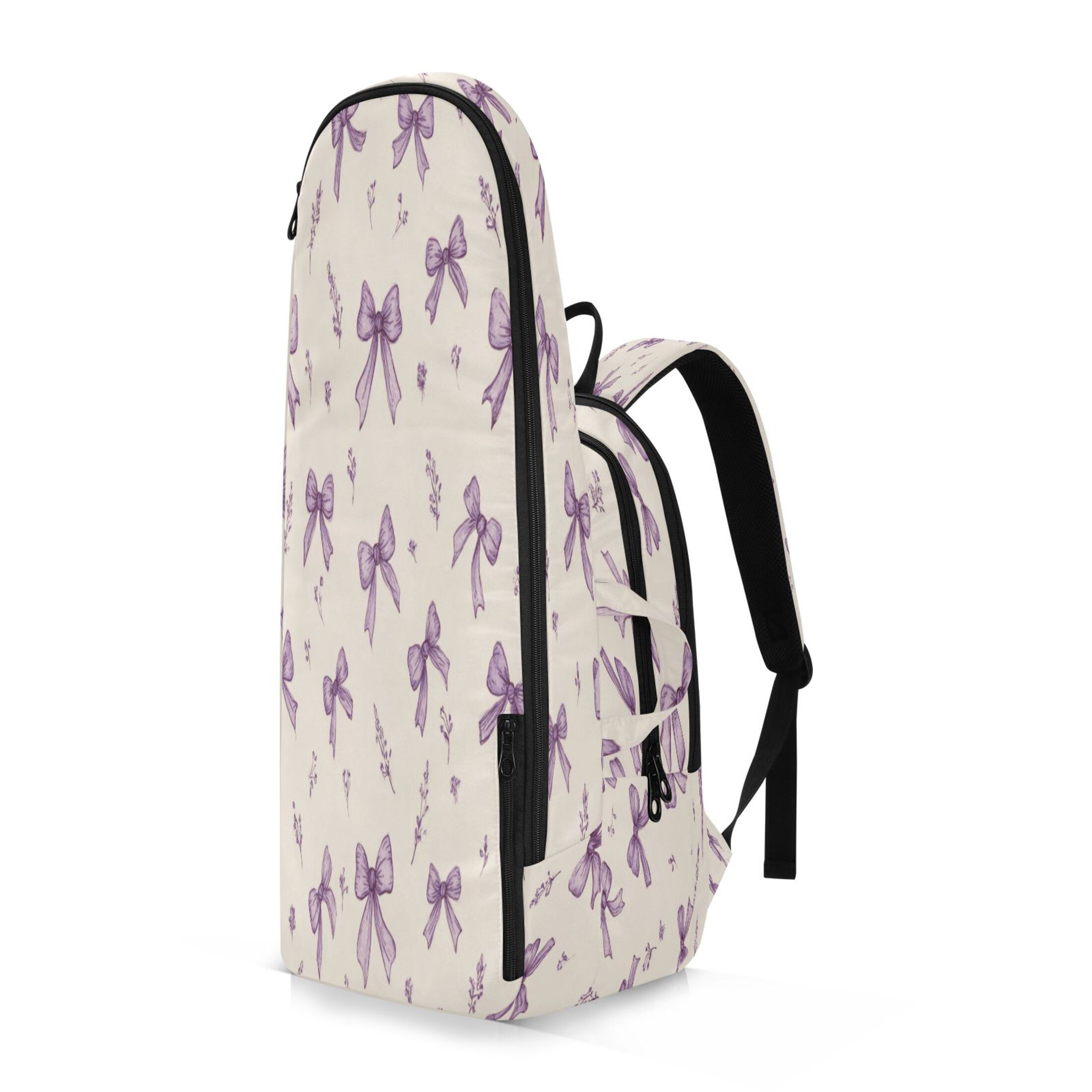 2 Racquet Holder Tennis Backpack Tennis Racket Covers Gym Bags Pastel Lavender Bows