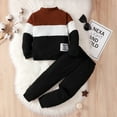 thumbnail image 3 of Mikrdoo Little Boys Clothes Winter OOTD Splice 6 Years Boys Long Sleeve 7 Years Boys Pants 2Pcs Outfits Black, 3 of 7
