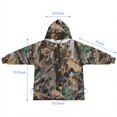 thumbnail image 7 of Brown Green Camo Leaves Branches Pattern Blanket Hoodies for Kids 6-13YR Oversize Wearable Blanket Hoodies for Boys Girls Teens, 7 of 7