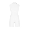 thumbnail image 6 of RYDCOT Rompers for Women V Neck Sleeveless Bodycon Short Pants Jumpsuits with Belt and Pockets White, 6 of 7