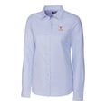thumbnail image 2 of Women's Cutter & Buck Light Blue Texas Longhorns Alumni Stretch Oxford Stripe Long Sleeve Button-Up Shirt, 2 of 3