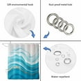 thumbnail image 4 of Blue Waves Abstract Shower Curtain, Waterproof Shower Curtains for Bathroom, Modern Water Ripple Striped Washable Fabric Bathtub Curtain Set Bath Decor with 12 Hooks Stall 36"x72", 4 of 8