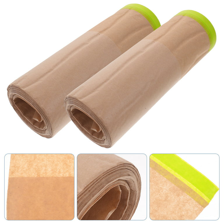 2 Rolls of Paint Masking Paper Kraft Paper Masking Paper for Painting  Furniture Floor Protection 