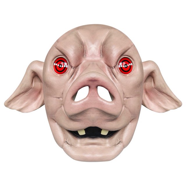 Máscara de látex con forma de cabeza de cerdo para cosplay de Halloween, espeluznante, para adultos