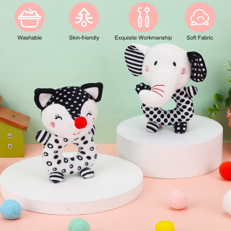 Sixwipe Baby Rattle Toys, 2-Piece Soft Plush Set photo 2