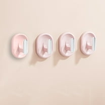 Nkmbld Adhesive Wall Hooks for Hanging, Waterproof, Sticky Wall Hooks for Keys, Bathroom, Shower, Outdoor, Kitchen, Door, Home Improvement, Pink