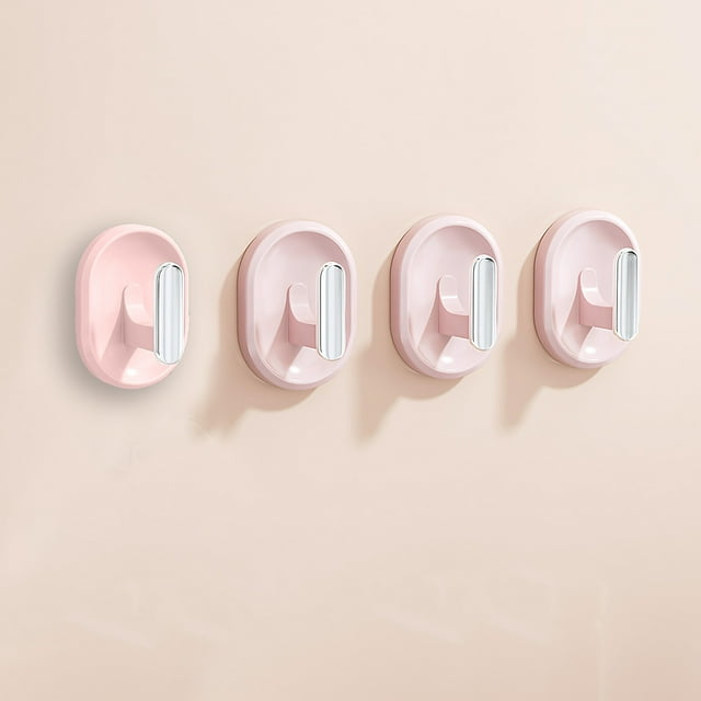 Fiudx Ganchos Sin Perforar, Diseño Adhesivo de Fácil Instalación, Sujeción Fuerte, Usos Múltiples, Cocina, Baño, Sala de Estar, Montaje En Pared Sin Daños, Juego de 4 Piezas, Tamaño 4 X 2,8 X 5,3 Cm