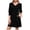 Black, variant on Women's V Neck 3/4 Puff Sleeve Mini Dress with Pockets Casual Shift Dress for Work Everyday Casual Wear