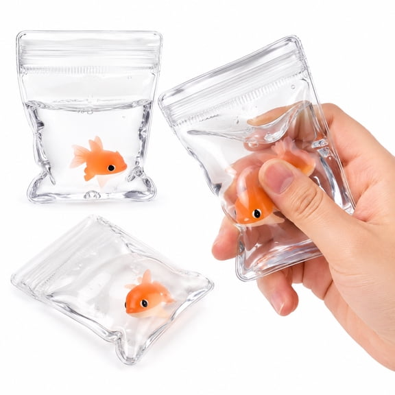 Diceymbol Goldfish In Bag Slow Rebound Squeeze, Soft Resilient Stress Relief & Calming Comfort, Novelty Design for Office & Home Daily Relaxation and Desk Decor, 4.7 Inch