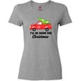 thumbnail image 3 of Inktastic I'll Be Home for Christmas Truck with Tree Women's T-Shirt, 3 of 5