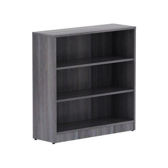 Lorell Bookcase, 3 Shelves, 36"x12'x36" , Weathered Charcoal (LLR69626)