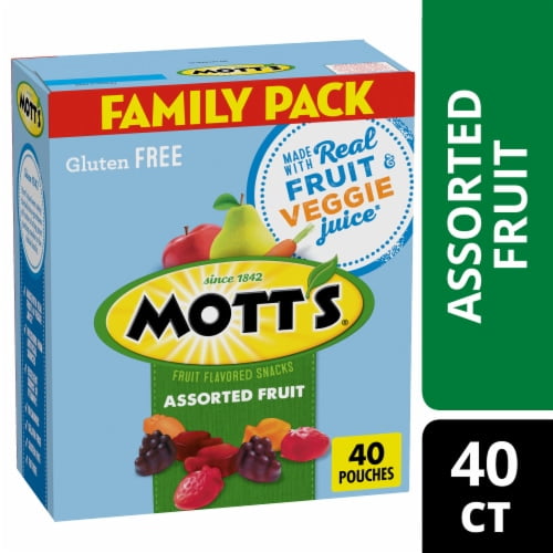 Mott's Gluten Free Assorted Fruit Flavored Snacks Family Pack 40 ct / 0.8 oz - Pack of 2