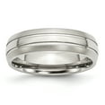 thumbnail image 1 of Stainless Steel Edge 6mm Wedding Band Ring Man  For Dad Mens  For Him, 1 of 9