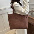 thumbnail image 5 of Horivan Corduroy Tote Bag for Women Large Capacity Zippered Pocket Durable Shoulder Bag Casual Commuter Storage Bag Stylish Everyday Carry All, 5 of 6