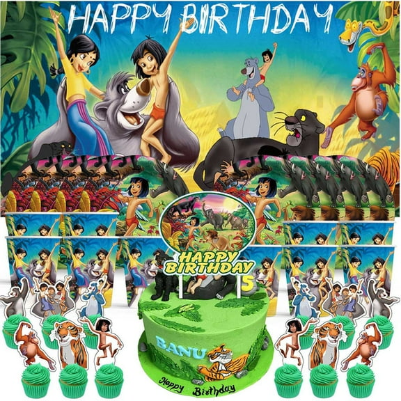 The Jungle Book Birthday Cups Party Supplies Decor Backdrop Plates Fans Decorations Banner
