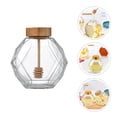 thumbnail image 3 of 2 Pcs Glass Honeypots Practical Storage Jars Food Container Transparent Canister, 3 of 8