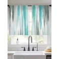 thumbnail image 4 of Sheer Curtains 54 Inches Long, Turquoise Gray Light Filtering Window Curtains for Living Room, Farmhouse Abstract Gradient Aesthetic Rod Pocket Voile Sheer Curtain Drapes, 52"W x 54"L, 2 Panels, 4 of 8