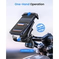 thumbnail image 4 of Anti-Shake Motorcycle Phone Mount - 2026 Dual Vibration Dampener, Universal Bike Phone Holder for iPhone 17/16/15/14/13 Series & Android 4.7-7”, Handlebar Mount for Bicycle/Motorbike/Scooter, 4 of 9