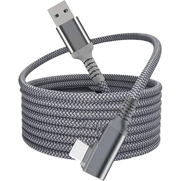 20ft(6.10m) Link Cable works with Oculus Quest 2, Nylon Braided Light High-Speed Data Transfer & Fast Charging USB C 3.2 Gen1 Cable for Gaming PC & VR Headset