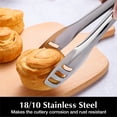 thumbnail image 2 of Serving Tongs 4 Piece,18/10 Stainless Steel 10.62inch Kitchen Tongs For Serving Food,Buffet, Wedding, Party Catering, Food Salad/Cake/Bread, BBQ with Locking, 2 of 2