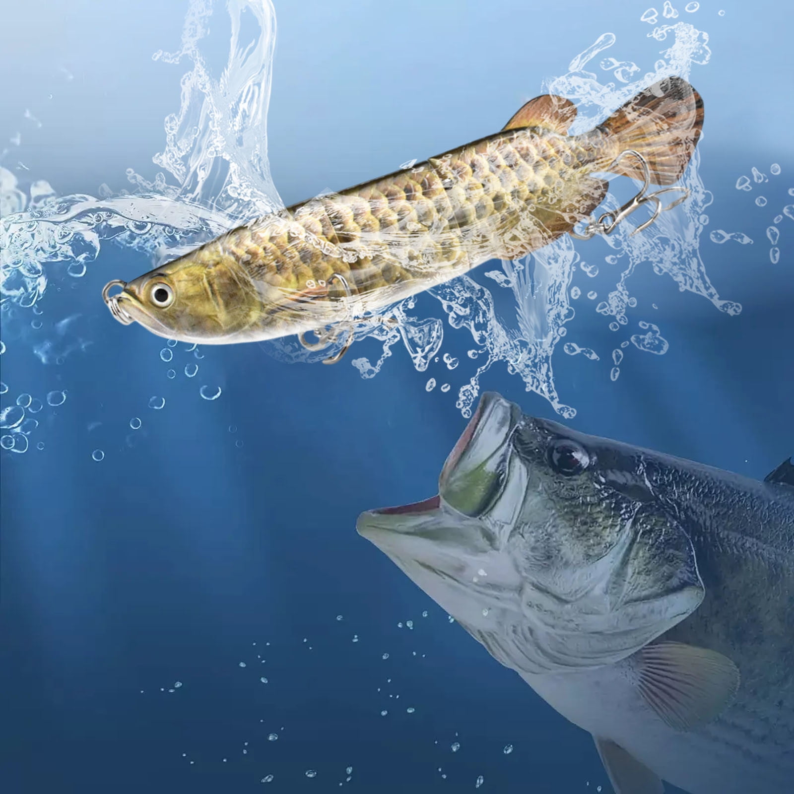 Slow Sinking Fishing Lure with Lifelike Glide Action, Realistic Trout Shad Tackle with Tail Movement, Slow Sinking Bait for Freshwater and Saltwater Fishing, 6PCS