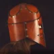 thumbnail image 5 of Casco cruzado de Caballero de armadura Medieval, máscara de cuero de Guerrero pirata, sombrero de soldado, disfraz de Cosplay, LARP de cabeza, Carnaval, vestido de fiesta, 5 of 5