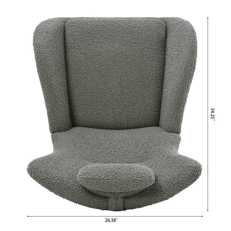 Affmitime Nursery Rocking Chair, Modern Teddy Fabric Nursing Chair for Mom  and Baby, Accent Upholstered Rocker Glider Chair with High Backrest for