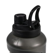Mainstays Water Bottle, 64 fl oz, Translucent Black, 2-in-1 Straw/Chug Lid, Plastic