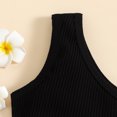 thumbnail image 4 of Little Girls Summer Set Cute Sleeveless T Shirt Vest Tank Top + Plaids Shorts Outfit, 4 of 7