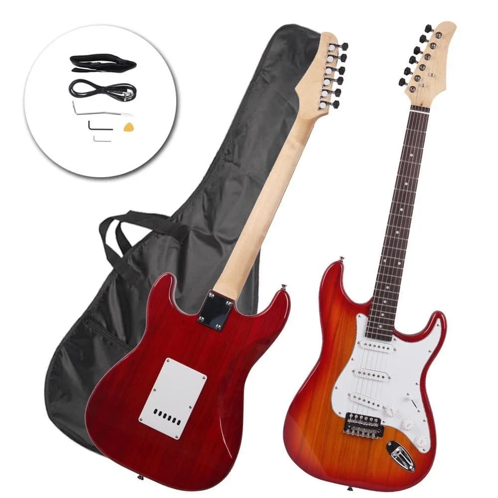 FASCK Electric Guitar Rose wood Fingerboard for Student +Gigbag +Cord+Strap+Accessor