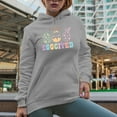 thumbnail image 2 of I Am So Eggcited, Easter Hunt Pun with Eggs Art Favor, Souvenir or Merch Gift, Heather Grey Hooded Sweatshirt or Hoodie, Medium, 2 of 5
