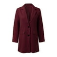 thumbnail image 6 of Yigetop Black Trench Coat Women Women Casual Light Weight Thin Jacket Slim Coat Long Sleeve Business Coats Jacket Peacoat Womens Coat Red 5XL, 6 of 9