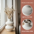 thumbnail image 2 of Unique Bargains Ceramic Modern Ripple Textured Decorative Vase White 4.7"L x 4.7"W x 6"H, 2 of 6