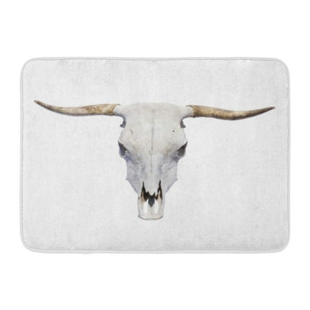 - GODPOK Animal White Cow Bull Skull Top View Longhorn Horn Rug Doormat Bath Mat 23.6x15.7 inch