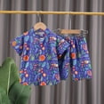 thumbnail image 2 of Going Home Outfit Baby Boy Tropical Print Outfits Short Sleeve Button Down Shirt Swim Shorts Summer Beach Baby Boy Clothes Blue 0 Months-3 Months, 2 of 3