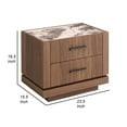 thumbnail image 2 of Benjara  23 in. Nova Qua Wood Nightstand with 2 Drawers, Walnut Brown, 2 of 5