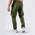 thumbnail image 4 of MITCOWBOYS Cargo Pants, Men's Joggers Elastic Waist Gym Running Pockets Slim Fit Cargo Soft Stylish Plus-Size Loose Causal Trousers Pants, Cargo Pants for Men, Sweaters for Women, Green M, 4 of 8
