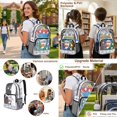 thumbnail image 5 of Kuiaobaty Books Shark Print Clear Backpack and Lunch Bag Set for Boys Starfish Print Clear Backpack with Pencil Case See Through PVC Bookbag with Lunch Box for School, Blue, 5 of 5