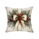 thumbnail image 2 of Juego de fundas de almohada navideñas con lazos de Papá Noel, reno y muñeco de nieve | Funda de cojín de lino de 45 x 45 cm | Decoración festiva para el hogar, 2 of 5