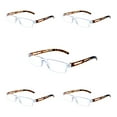 thumbnail image 4 of 5 Pairs Reading Glasses, Blue Light Blocking Glasses, Computer Reading Glasses for Women and Men, Fashion Square Eyewear Frame (Tortoise,+2.75 Magnification), 4 of 6