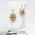 thumbnail image 1 of Compass Tapestry, Shipping Windrose Design Travel Jouney Theme Sea Life Marine Discovery Art, Fabric Wall Hanging Decor for Bedroom Living Room Dorm, 5 Sizes, Pale Brown, by Ambesonne, 1 of 1