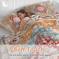 thumbnail image 4 of 3 Piece Vintage Ethnic Duvet Cover Set Full Size,Microfiber Comforter/Quilt Cover with Corner Ties and 2 Pillowcases,Boho Tribes Modern Orange Middle Century All Season Bedding with Zipper Closure, 4 of 8